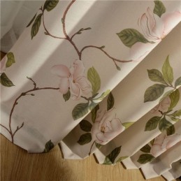 Amerikansk Landligt Gardin Skræddersyet Gardin Med Friske Blomsterprint, Miljøbeskyttende Bomuldsstof