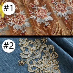Chenille-Gardin Efter Mål Gardin I Europæisk Stil Med Broderi Og Blomster