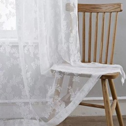 Moderne Tylgardin, Målrettet Gardin, Blomstervoile, Transparent Til Stuen