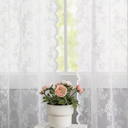 Moderne Tylgardin, Målrettet Gardin, Blomstervoile, Transparent Til Stuen