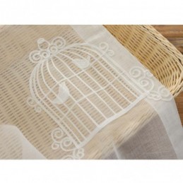 Åndbart, Transparent Gardin, Specialfremstillet Gardin, Broderet Fuglebur, Stue