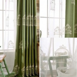 Åndbart, Transparent Gardin, Specialfremstillet Gardin, Broderet Fuglebur, Stue
