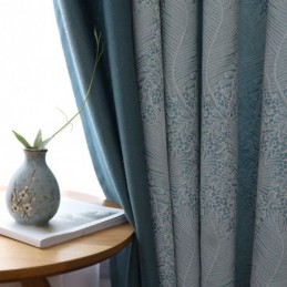 Mørklægningsgardin Skræddersyet Gardin Europæisk Enkel Stil Blød Bomuld Blå Jacquard Dekorativt Soveværelse