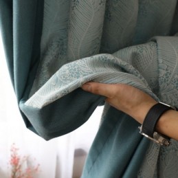 Mørklægningsgardin Skræddersyet Gardin Europæisk Enkel Stil Blød Bomuld Blå Jacquard Dekorativt Soveværelse