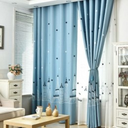 Nordisk Stil Med Broderede Slotsgardiner Til Stue Og Soveværelse