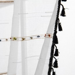Nordiske Transparente Gardiner Med Stribet Mønster, Semi-Voile