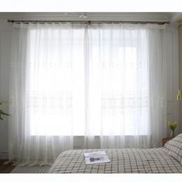 Enkelt, Transparent Gardin, Skræddersyet Gardin, Hvid, Alle Matchende, Broderi, Stue