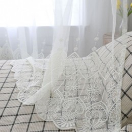 Enkelt, Transparent Gardin, Skræddersyet Gardin, Hvid, Alle Matchende, Broderi, Stue