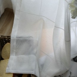 Minimalistisk Transparent Gardin Skræddersyet Gardin Stor Gitter Jacquard Voile Panel Stue En