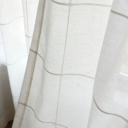 Minimalistisk Transparent Gardin Skræddersyet Gardin Stor Gitter Jacquard Voile Panel Stue En