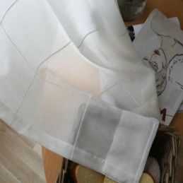 Minimalistisk Transparent Gardin Skræddersyet Gardin Stor Gitter Jacquard Voile Panel Stue En