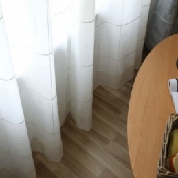 Minimalistisk Transparent Gardin Skræddersyet Gardin Stor Gitter Jacquard Voile Panel Stue En