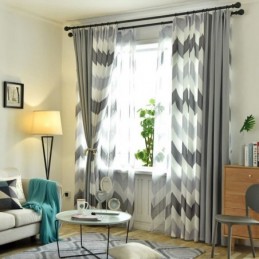 Nordisk Enkelt, Transparent Gardin, Skræddersyet Gardin, Bølget Mønster, Trykt Stue