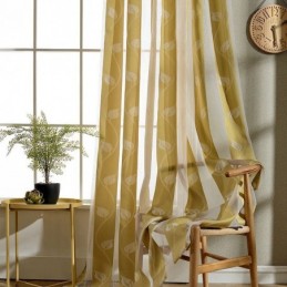 Moderne Voile Gardiner Bladformede Transparente Gardiner Skræddersyede Gardiner Til Soveværelse Stue