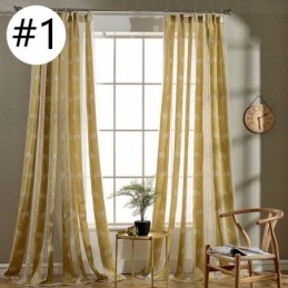 Moderne Voile Gardiner Bladformede Transparente Gardiner Skræddersyede Gardiner Til Soveværelse Stue