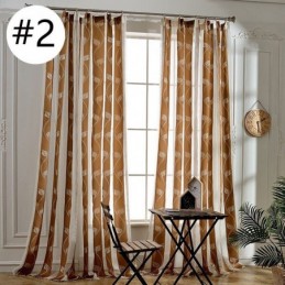 Moderne Voile Gardiner Bladformede Transparente Gardiner Skræddersyede Gardiner Til Soveværelse Stue