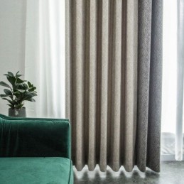 Nordiske Patchworkgardiner Ensfarvede Mørklægningsgardiner Til Stuen