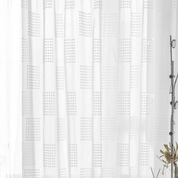 Nordisk Transparent Gardin, Skræddersyet Gardin, Præget Tyl, Stue, Soveværelse