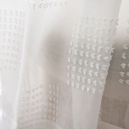 Nordisk Transparent Gardin, Skræddersyet Gardin, Præget Tyl, Stue, Soveværelse