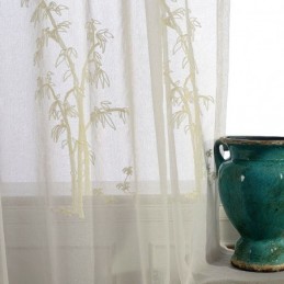 Klassisk Transparent Gardin, Målrettet Gardin, Bambusbroderet Tylgardiner Til Stuen