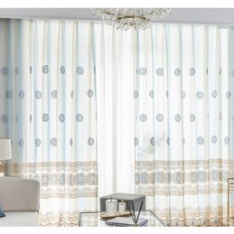 Luksuriøst Broderet Tylgardin, Skræddersyet Gardin, Voile, Transparent, Stue
