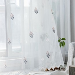 Luksuriøst Broderigardin Skræddersyet Gardin Hjemmeindretning Transparent Stue Soveværelse
