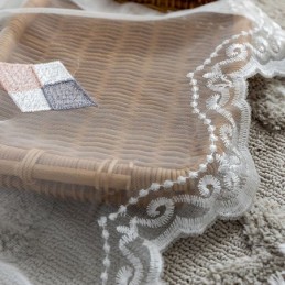 Luksuriøst Broderigardin Skræddersyet Gardin Hjemmeindretning Transparent Stue Soveværelse