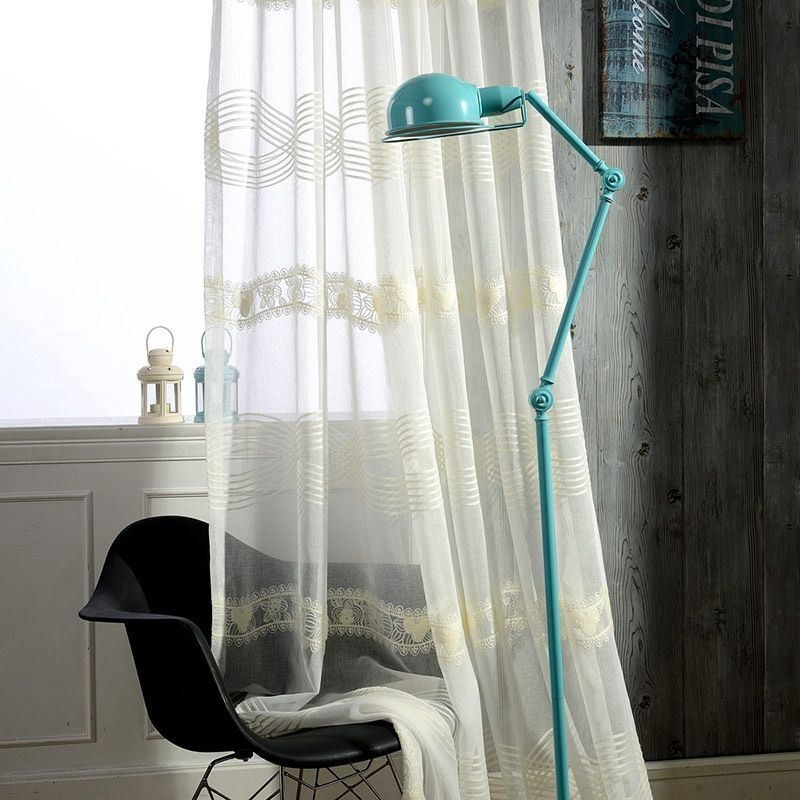 Broderet, Transparent Gardin, Skræddersyet Gardin, Minimalistisk, Klassisk Voile, Stue, Soveværelse