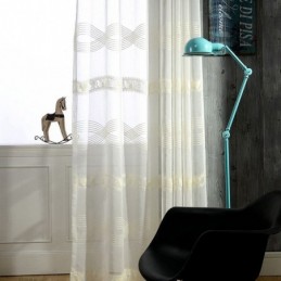 Broderet, Transparent Gardin, Skræddersyet Gardin, Minimalistisk, Klassisk Voile, Stue, Soveværelse