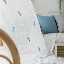 Fjerbroderet Transparent Gardin Skræddersyet Gardin Minimalistisk Åndbar Stue Soveværelse