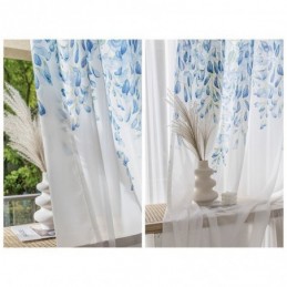 Moderne Transparent Gardin Skræddersyet Gardin Planteprint Voile Vindue Til Stue Balkon