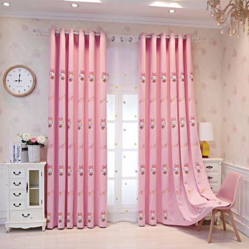Moderne Gardin, Skræddersyet Efter Mål, Gardinbroderi, Dejlig Hello Kitty