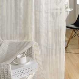 Nordisk Transparent Gardin, Specialfremstillet Gardin, Stribet Tyl Til Stue, Soveværelse