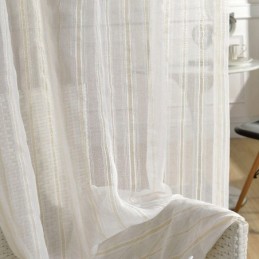 Nordisk Transparent Gardin, Specialfremstillet Gardin, Stribet Tyl Til Stue, Soveværelse