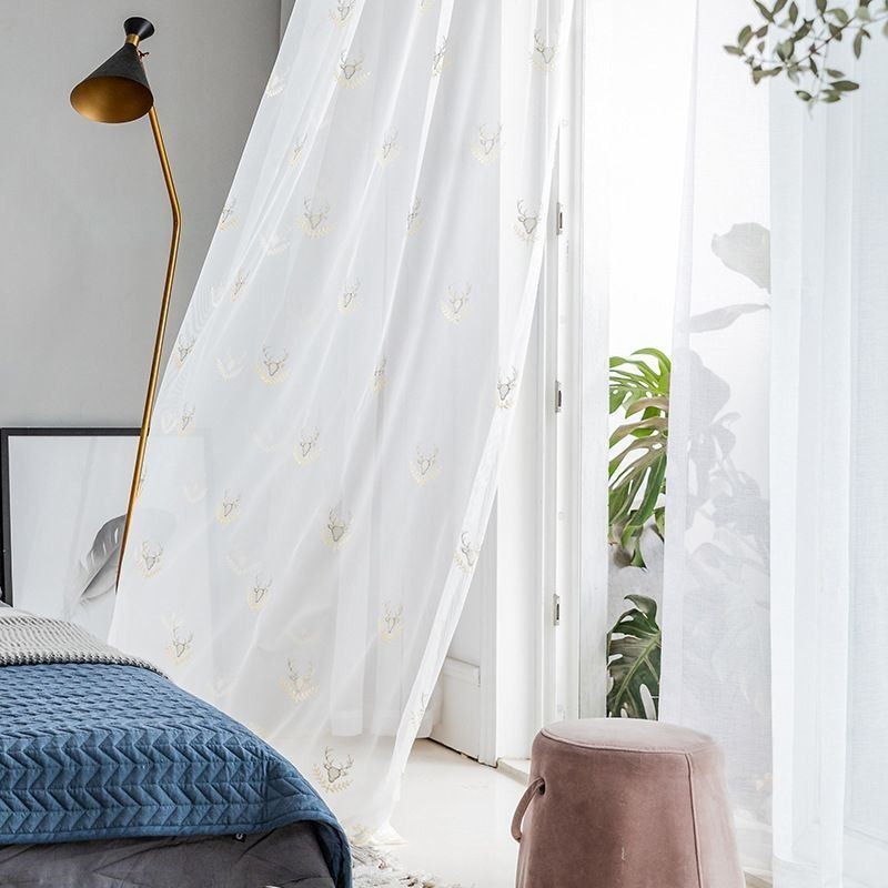 Klassisk Transparent Gardin, Specialfremstillet Gardin, Broderet Tylgardiner Til Stuen