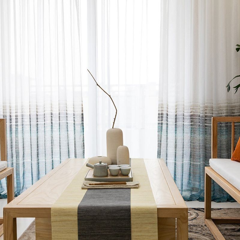 Nordisk Stil Transparent Gardin Skræddersyet Gardin Trykt Voile Stue Soveværelse