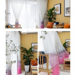 Nordisk Stil Transparent Gardin Skræddersyet Gardin Trykt Voile Stue Soveværelse