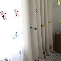Moderne Max Mørklægningsgardin Skræddersyet Gardin Med Smileykat Broderi I Soveværelse