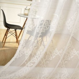 Broderet, Transparent Gardin, Skræddersyet Gardin, Hvid, Dekoration, Vinduesbehandling, Stue, Soveværelse
