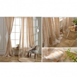 Nordiske, Transparente Gardiner I Jacquard-Tyl Med Blade Til Stuen