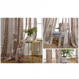 Nordiske, Transparente Gardiner I Jacquard-Tyl Med Blade Til Stuen