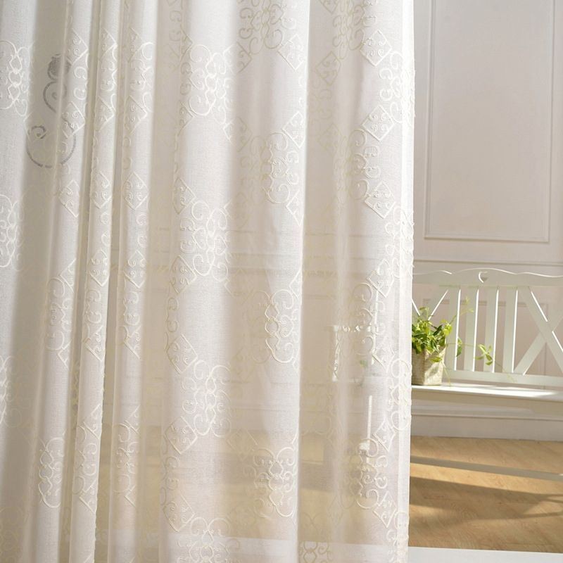 Nordisk Voilegardin, Specialfremstillet Gardin, Broderet, Transparente Gardiner, Stue, Soveværelse