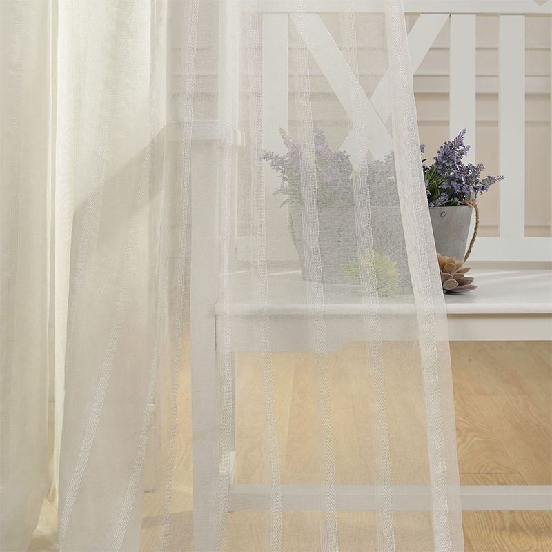 Åndbart, Transparent Gardin, Specialfremstillet Gardin, Dekorativt, Hvidt Tylvoile Til Stuen