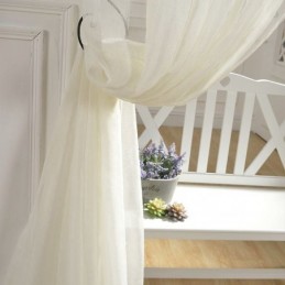 Åndbart, Transparent Gardin, Specialfremstillet Gardin, Dekorativt, Hvidt Tylvoile Til Stuen