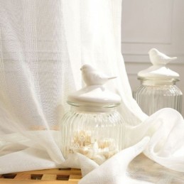 Åndbart, Transparent Gardin, Specialfremstillet Gardin, Dekorativt, Hvidt Tylvoile Til Stuen