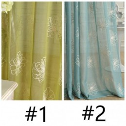 Broderi Blomster Transparente Voile Gardiner Dekorativ Tyl Til Stuen