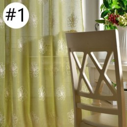 Broderi Blomster Transparente Voile Gardiner Dekorativ Tyl Til Stuen