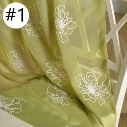 Broderi Blomster Transparente Voile Gardiner Dekorativ Tyl Til Stuen