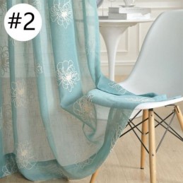 Broderi Blomster Transparente Voile Gardiner Dekorativ Tyl Til Stuen