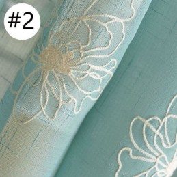 Broderi Blomster Transparente Voile Gardiner Dekorativ Tyl Til Stuen